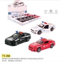 KAPAXKO COCHE RETRO POLICIA METAL 12 CMS . LUZ Y SONIDO EXP.12 U. C/UNIDAD