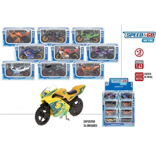 CB SPEED & GO-MOTO METAL 1:43-SPORT BIKE 12/S-DISP 24            45641