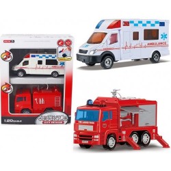 FENTOYS SET DOS VEHICULOS EMERGENCIA CON SONIDO   23 x 30 x 10 (escala 1:20)   5005