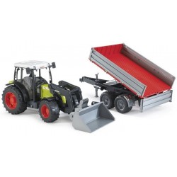CN24 BRUDER Tractor Claas Nectis 267 F con pala frontal y remolque    2112