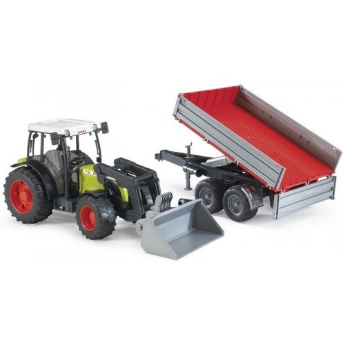 CN24 BRUDER Tractor Claas Nectis 267 F con pala frontal y remolque    2112