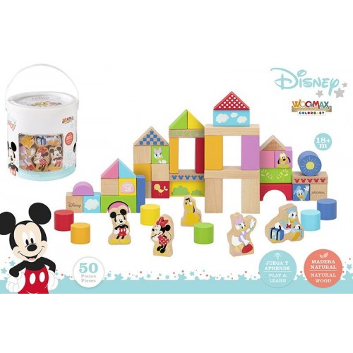 CN24 CB WOOMAX-DISNEY JUEGO BLOCS 50 PCS  18M  48737