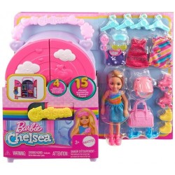 CN24 MATTEL Barbie Chelsea Muñeca con armario portátil, ropa y accesorios  HXN03