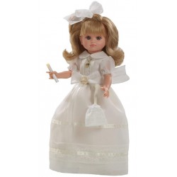 BERBESA MUÑECA COMUNION 40 CM Fany Habladora con vela vestido beig y lazo, esstuche  4610V