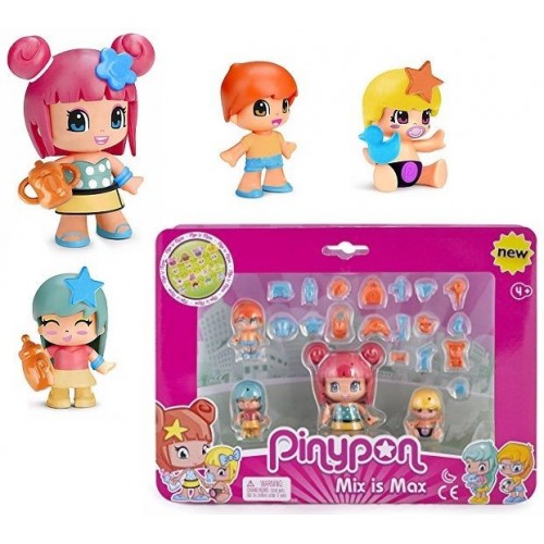 FAMOSA MUÑECA Pinypon  Bebes y Figuras. Pack 4 700014101