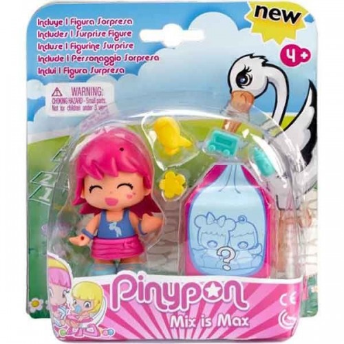 FAMOSA MUÑECA Pinypon y bebe sorpresa. PELO ROSA 6 700014088