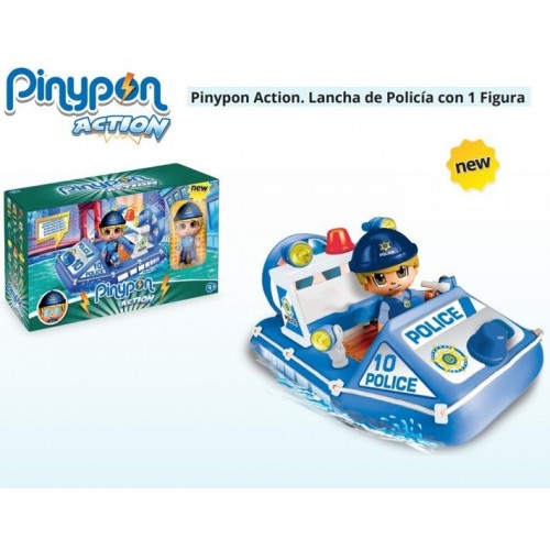 FAMOSA Pinypon Action. Lancha de Policia con 1 Figura  700015588