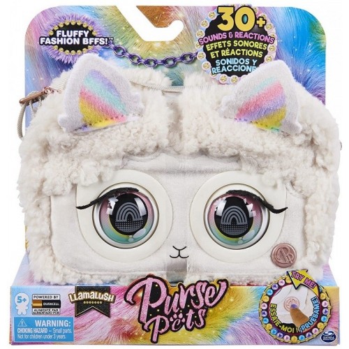 SPIN MASTERS Purse Pet Bolso interactivo Fluffy Llama -BLANCO  6064117