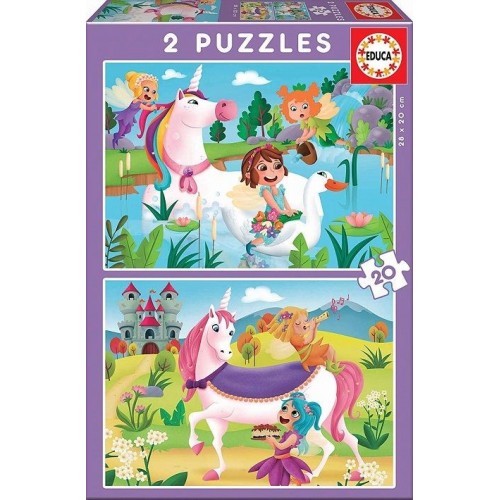 EDUCA PUZZLE  2X20 UNICORNIOS Y HADAS   18064