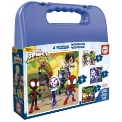 EDUCA MALETA PUZZLEX  PROGRESIVOS SPIDEY & HIS AMAZING FRIENDS 6-9-12-16   19580