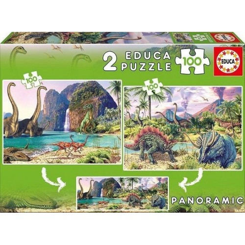 EDUCA PUZZLE  2x100 DINO WORLD   15620