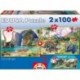EDUCA PUZZLE  2x100 DINO WORLD   15620