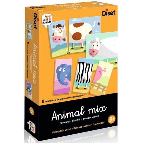 DISET JUEGO APRENDIZAJE CREA ANIMALES ANIMAL MIX  + 3 AÑOS