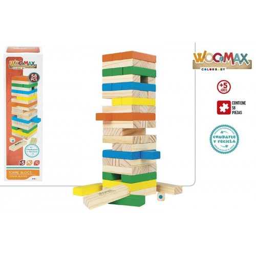 CN24 CB WOOMAX-TORRE BLOCS MADERA 58 PZAS  5A-27CM  43620