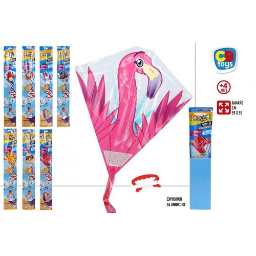 CB COMETA DIAMANTE PLASTICO 59X55CM-READY TO FLY 8/S-DISP 24     44929