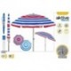 CB SOMBRILLA PLAYA D220 CM-TUBO 22/25-POLYESTER STRIPES+PROT UV2/S