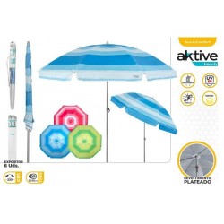 CB SOMBRILLA PLAYA D220CM-TUBO 22/25-OXFORD STRIPES+PROT UV 3/S        53840