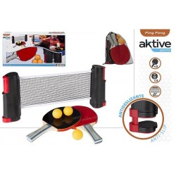 CB SET RAQUETAS PING PONG C/RED RETRACTIL-AKTIVE                 54121
