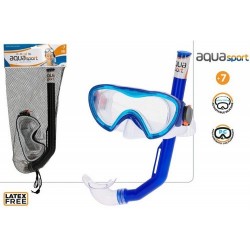 CB SET MASCARA+TUBO BUCEO JUNIOR BOLSA RED-AQUA SPORT 2S   53932
