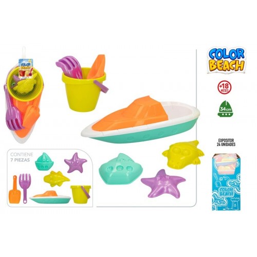 CB SET PLAYA-BARCO 34CM+PALAS+3 MOLDES 2/S    24938