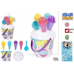 CB SET CUBO PLAYA 18 CM ICE CREAM - 11 PZAS                      49264