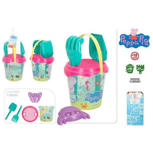 CB PEPPA PIG-SET CUBO PLAYA IML D18CM+CED+PA+RA+1 MO-DISP 16  77336