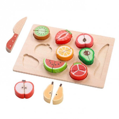 AGOTADO - CN24 FENTOYS TABLA Y FRUTAS MADERA CORTADAS   30 x 28 x 3   10117