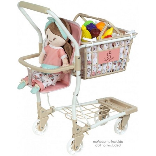 DECUEVAS SWEET - Carro compra portabebe con 12 frutas  30x50x62  52148