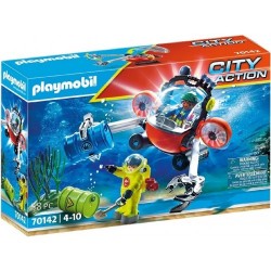 PLAYMOBIL Rescate Marítimo: Operación Medio Ambiente con Bote de Buceo  70142