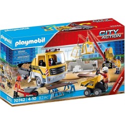 PLAYMOBIL Construcción con camión volquete  70742