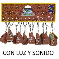 VAL EXPOSITOR 12 LLAVEROS ICONS EMOTICONOS CON LUZ Y SONIDO