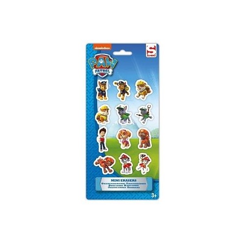 VAL SET PAPELERIA PACK 12 GOMAS PAW PATROL , PATRULLA CANINA