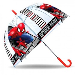 KIDS PARAGUAS TRANSPARENTE CAMPANA 46CM SPIDERMAN    SP50024