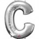 LIRAGRAM LETRA C HINCHABLE METAL PLATA 40 CM