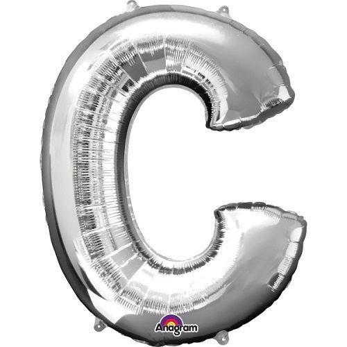 LIRAGRAM LETRA C HINCHABLE METAL PLATA 40 CM