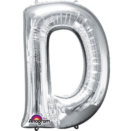LIRAGRAM LETRA D HINCHABLE METAL PLATA 40 CM