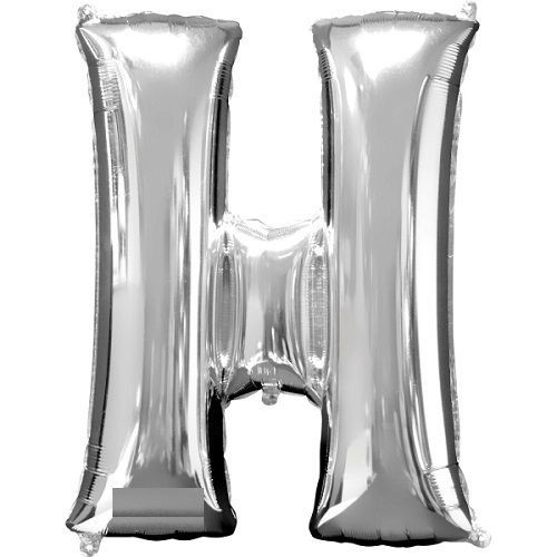 LIRAGRAM LETRA H HINCHABLE METAL PLATA 40 CM