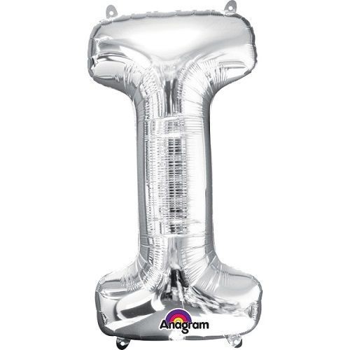 LIRAGRAM LETRA I HINCHABLE METAL PLATA 40 CM