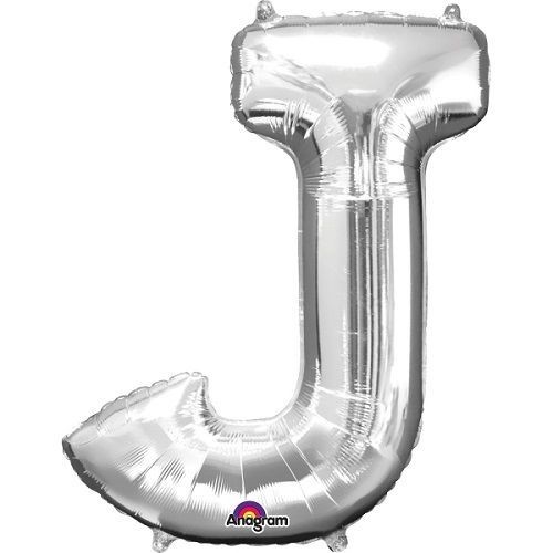 LIRAGRAM LETRA J HINCHABLE METAL PLATA 40 CM