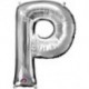 LIRAGRAM LETRA P HINCHABLE METAL PLATA 40 CM
