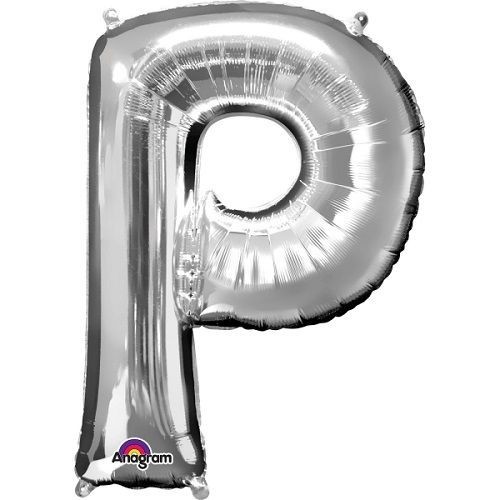 LIRAGRAM LETRA P HINCHABLE METAL PLATA 40 CM