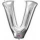 LIRAGRAM LETRA V HINCHABLE METAL PLATA 40 CM