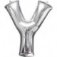 LIRAGRAM LETRA Y HINCHABLE METAL PLATA 40 CM