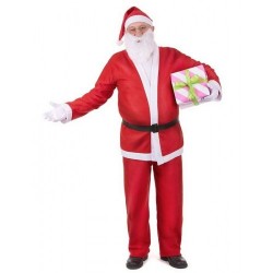 DISFRAZ NAVIDAD PAPA NOEL ADULTO , EXTRA , GORRO Y BARBA